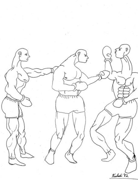 Рисунок бокс в движении