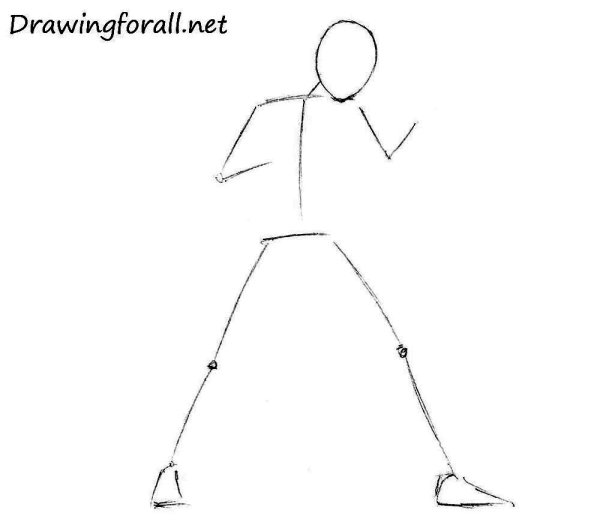 Поэтапное рисование человека в движении для начинающих