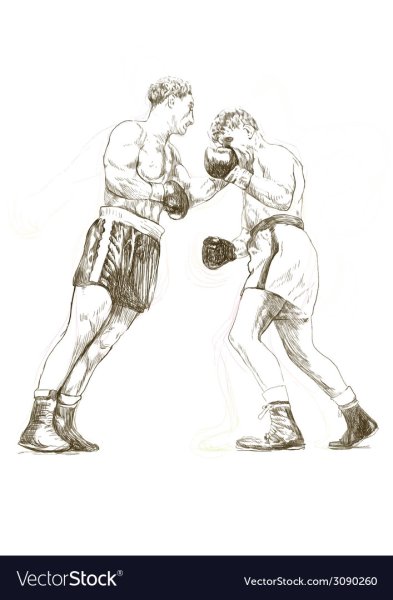 Боксер рисунок карандашом