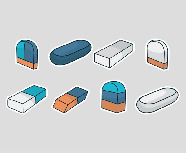 Ластик схематичное изображение