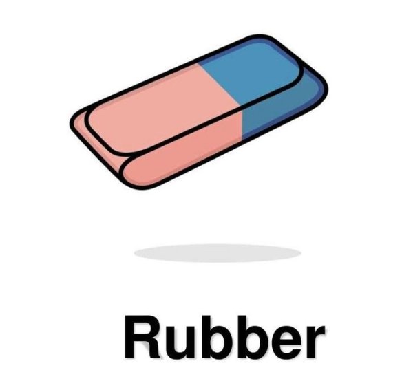 Карандаш и ластик раскраска