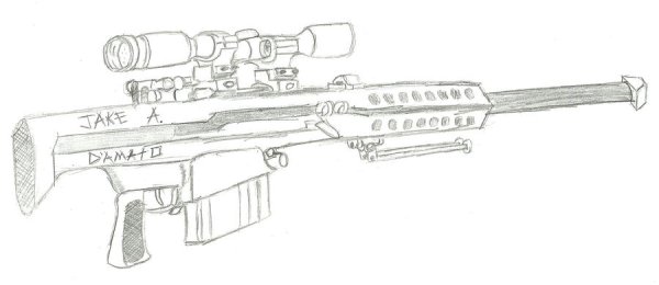 Поэтапное рисование винтовки
