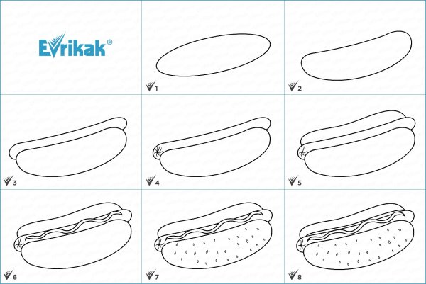 Хот дог нарисованный
