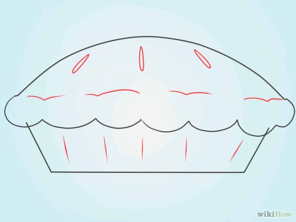 Рисунок пирога карандашом