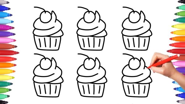 Поэтапное рисование сладостей