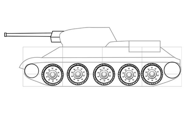 Т-34-85 танк рисунок сбоку