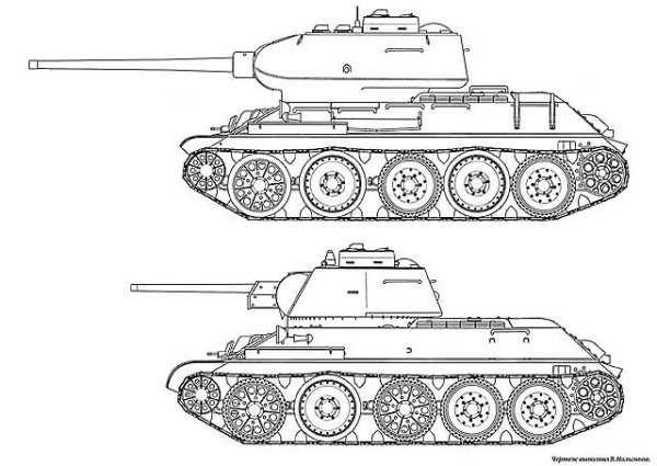 Т34 85 рисунок сбоку