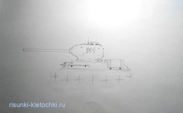 Танк т-34 карандашом поэтапно
