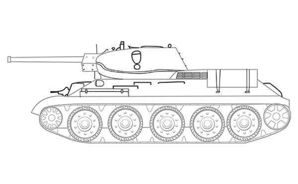 Нарисовать танк т-34