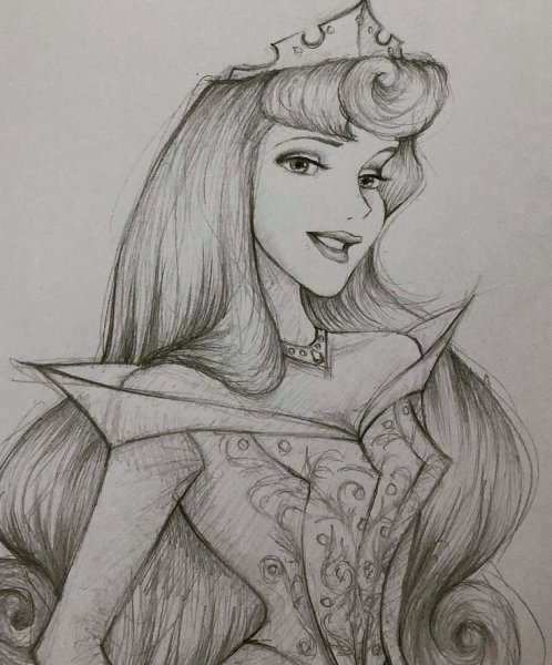 Скетчи карандашом Дисней Аврора