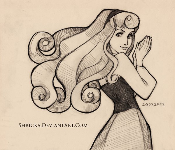 Принцесса Дисней Аврора скетч