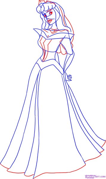 Поэтапное рисование спящей красавицы