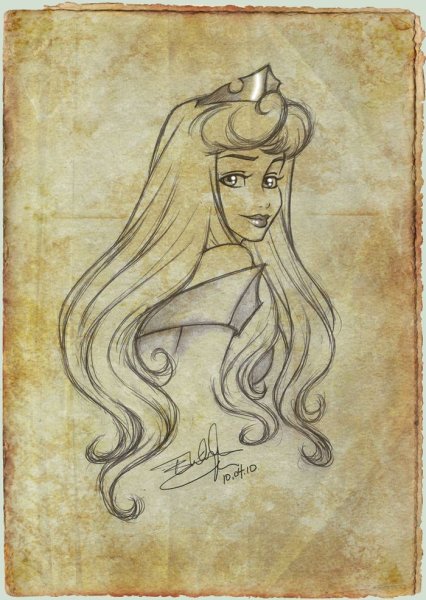 Принцесса Дисней Аврора скетч