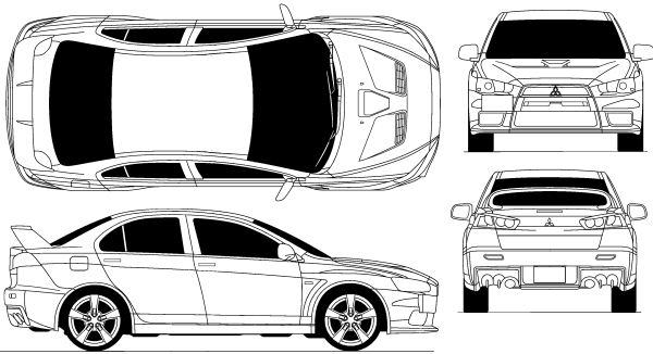 Mitsubishi Lancer Evolution 10 чертеж