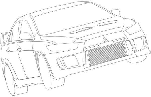 Mitsubishi Lancer Evolution x раскраска