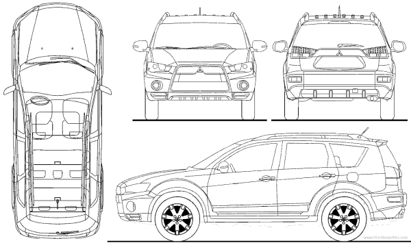 Mitsubishi Outlander чертеж