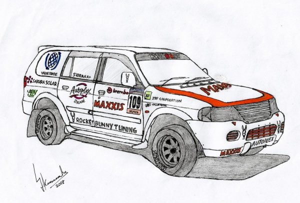 Нарисовать джип Мицубиси