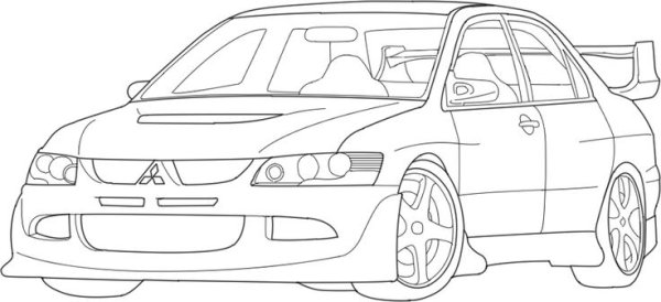 Mitsubishi Lancer Evolution 8 раскраска