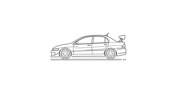 Раскраска Mitsubishi Lancer Evolution 9