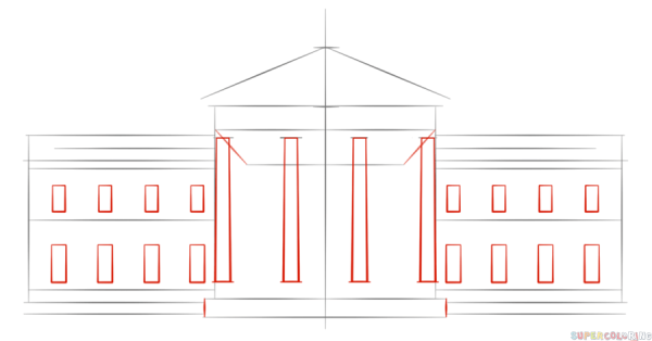 Поэтапное рисование зданий
