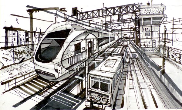 Поезд эскиз