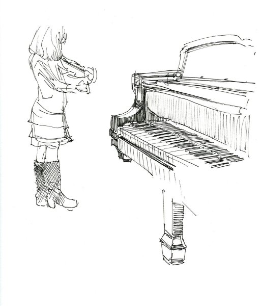 Пианино карандашом
