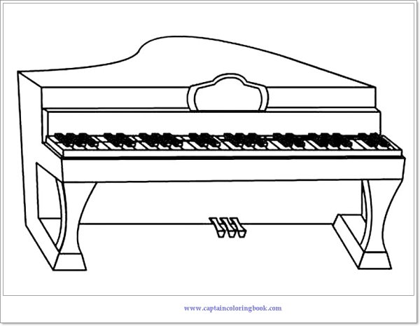 Фортепиано раскраска для детей
