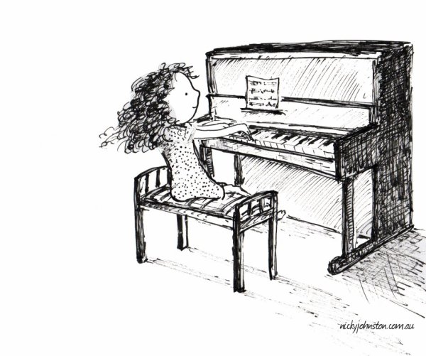 Пианино карандашом