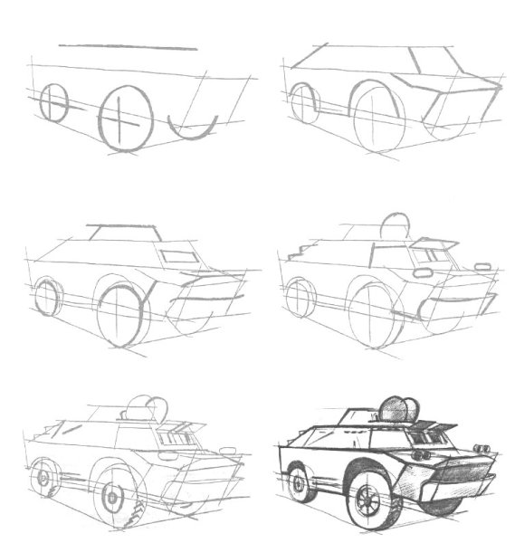 Рисунок танка карандашом для начинающих