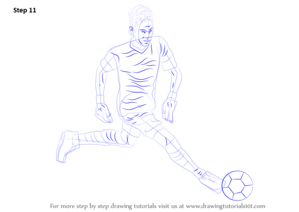 Неймару рисунок карандашом в полный рост