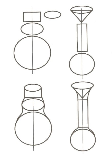 Поэтапное рисование вазы