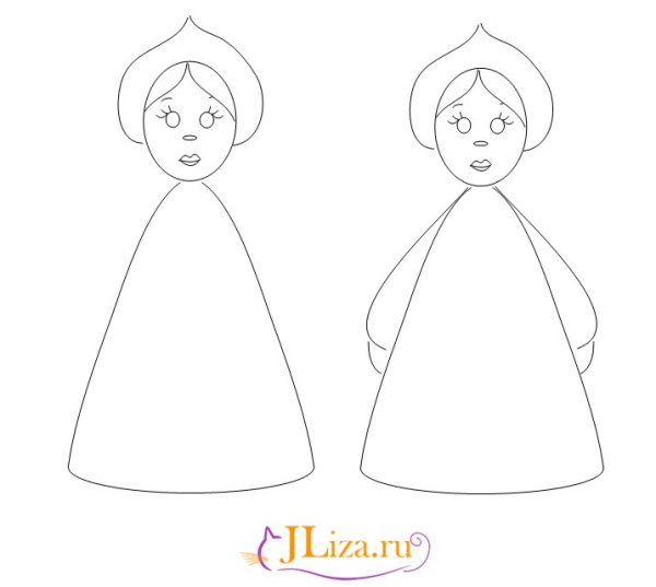 Поэтапное рисование Снегурочки