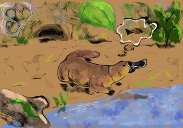 Рисунки утконоса детские