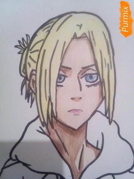 Атака титанов Энни карандашом