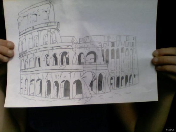 Поэтапное рисование Колизея