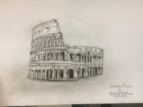 Поэтапное рисование Колизея