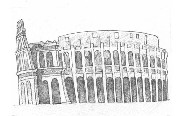 Амфитеатр карандашом