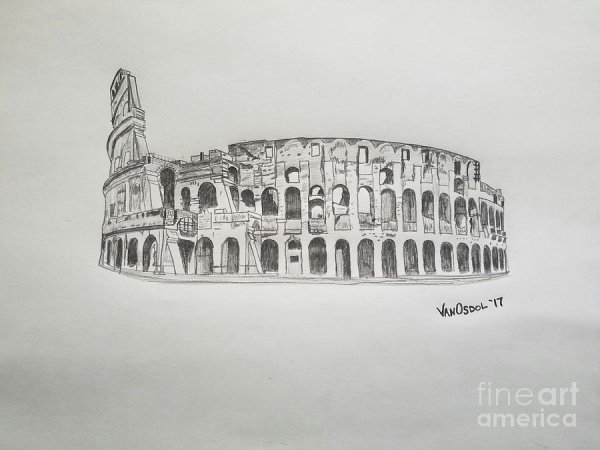 Колизей арт карандашом