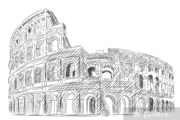Памятники архитектуры Колизей карандашом