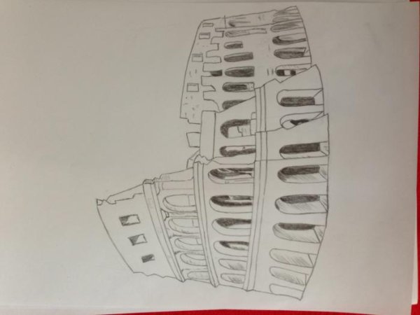 Нарисовать Колизей карандашом