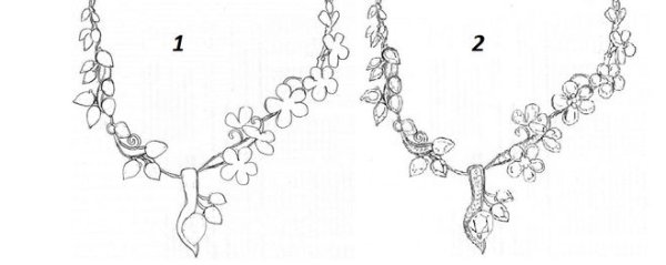 Поэтапное рисование колье