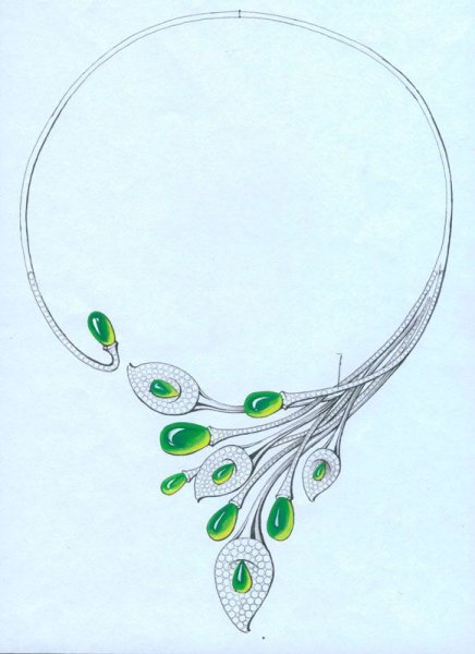 Колье для срисовки карандашом