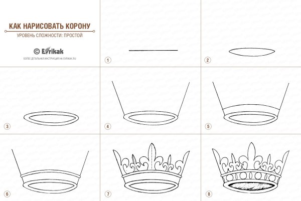 Поэтапное рисование короны