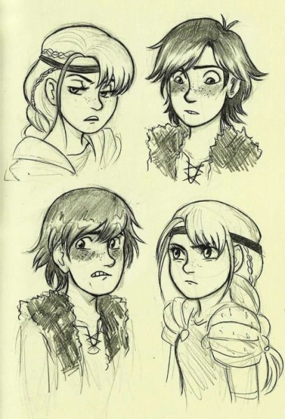 Иккинг и Астрид скетчи