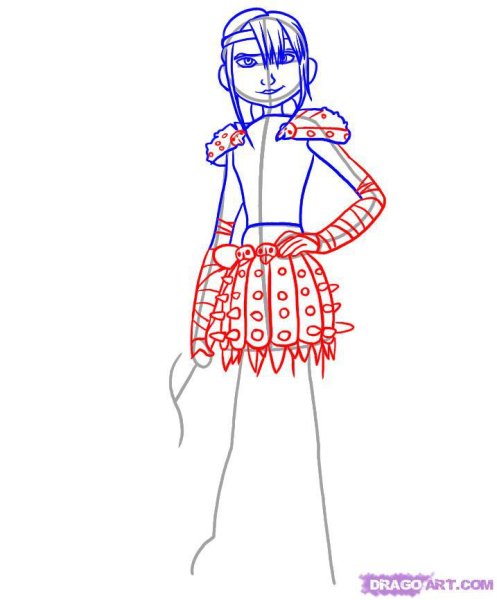 Астрид в полный рост карандашом