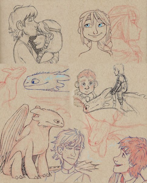 Беззубик и Иккинг карандашом