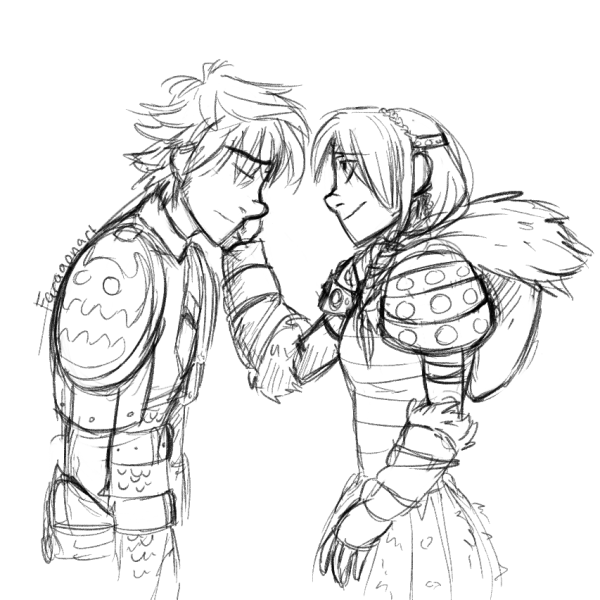 Иккинг и Астрид нарисованные