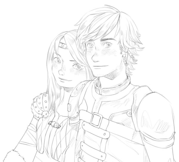 Иккинг и Астрид раскраски