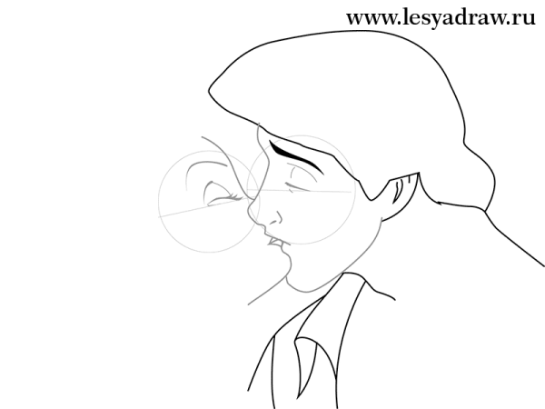 Поцелуй рисунок карандашом поэтапно