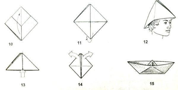 Оригами шапочка